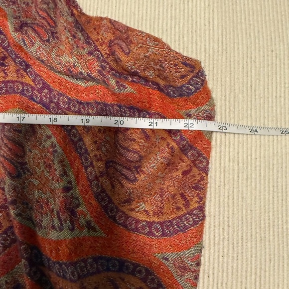 Soft Surroundings Vibrant Paisley Scarf Cardigan - Picture 5 of 8